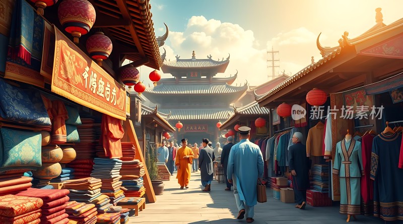古风集市繁华景象