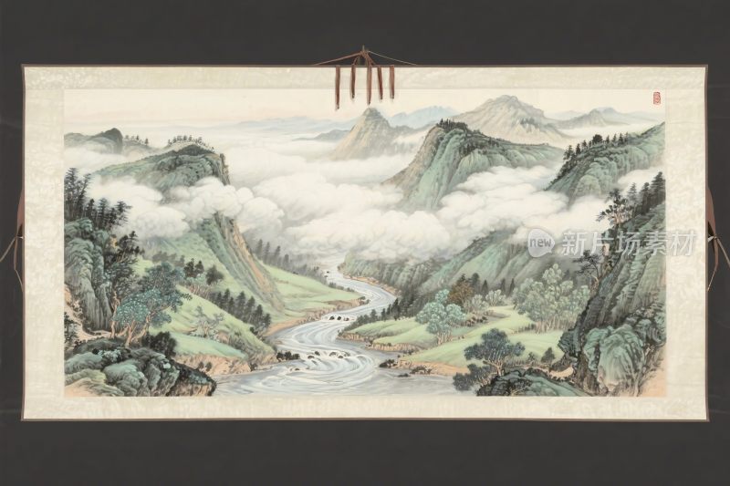 古典山水水墨画