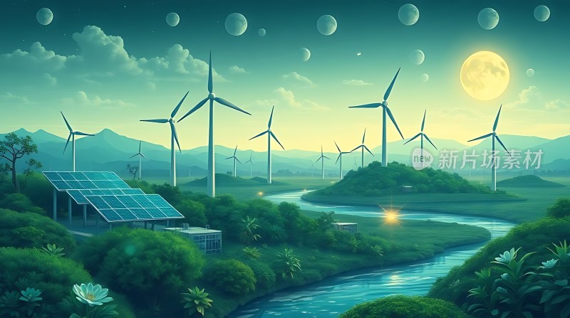 绿色能源新时代风能太阳能和谐共生