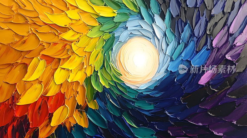 充满活力的抽象色彩和光线漩涡