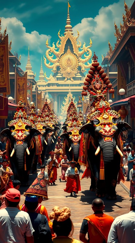 大象游行传统与文化的华丽盛宴
