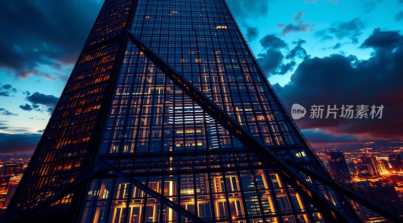 摩天大楼夜幕下的璀璨光芒