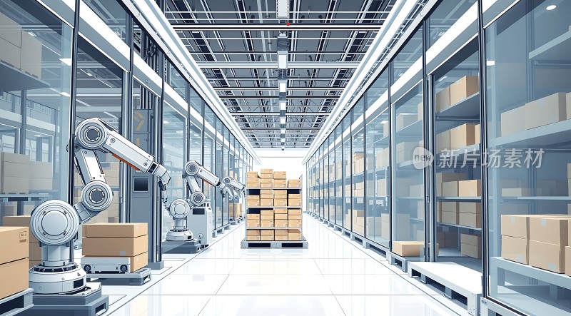智能仓库机器人搬运货物