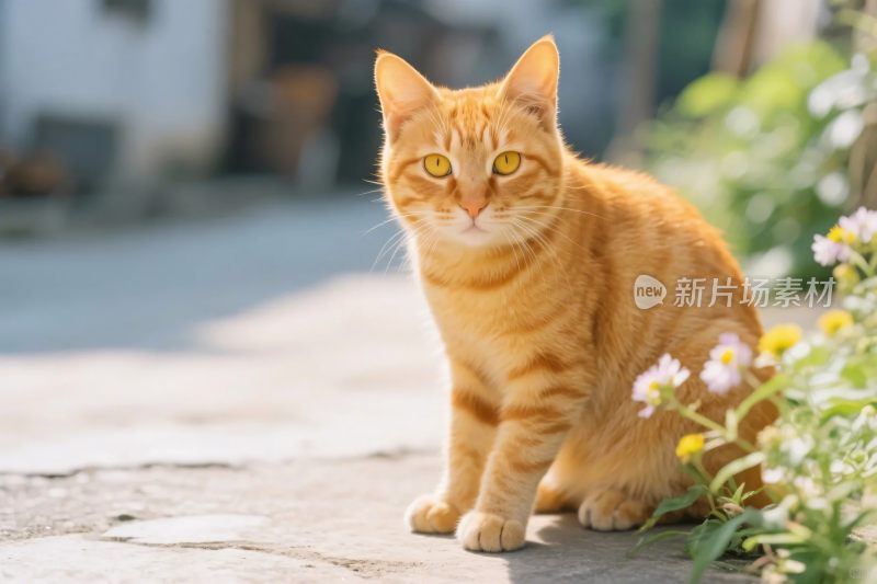阳光下的橘猫