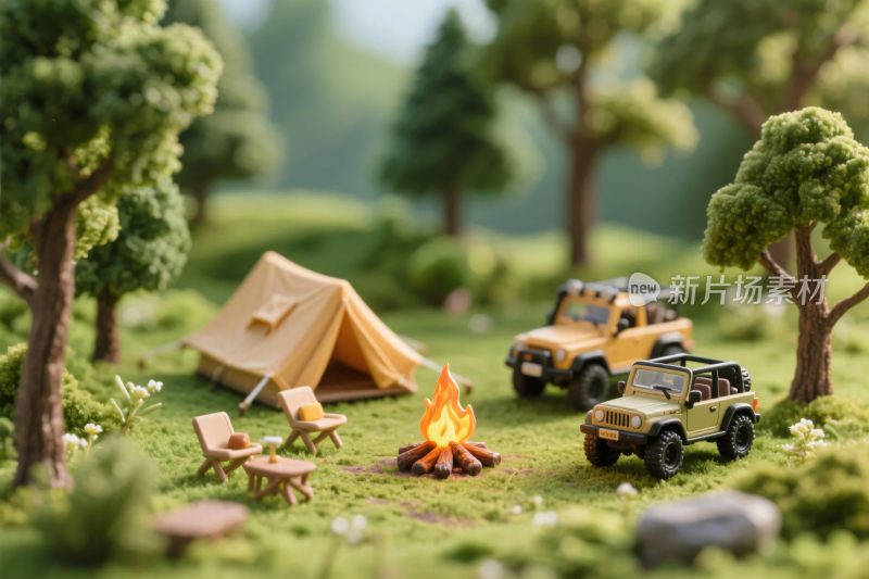 微型露营场景模型
