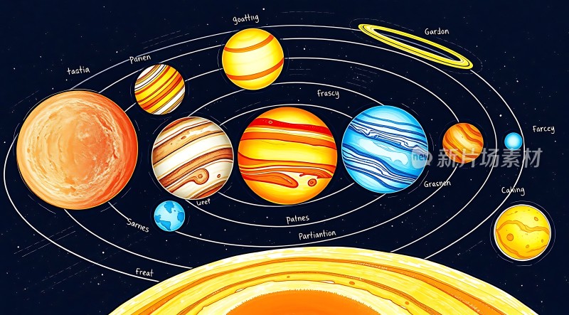 太阳系行星艺术图