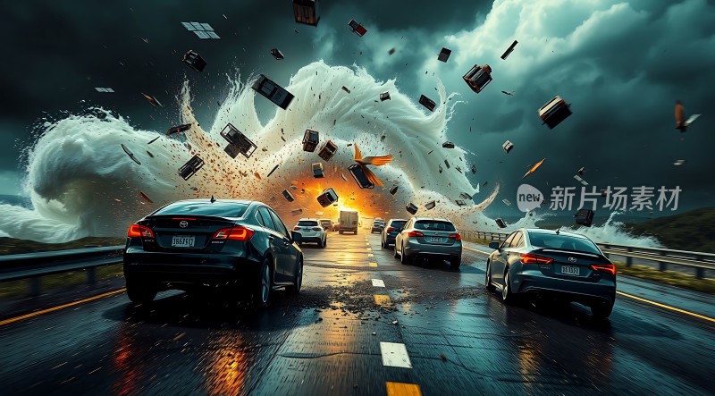 公路上的风暴奇观