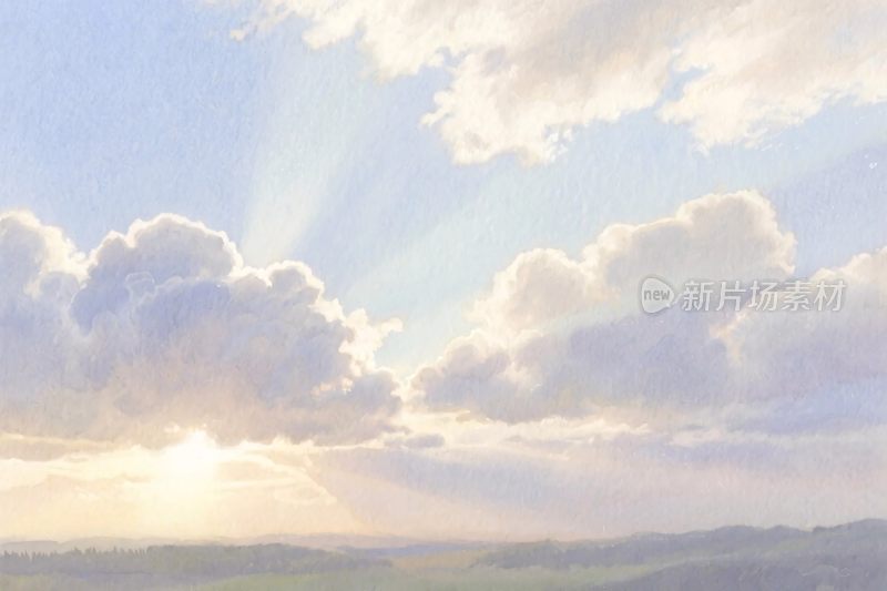 天空云朵阳光风景画