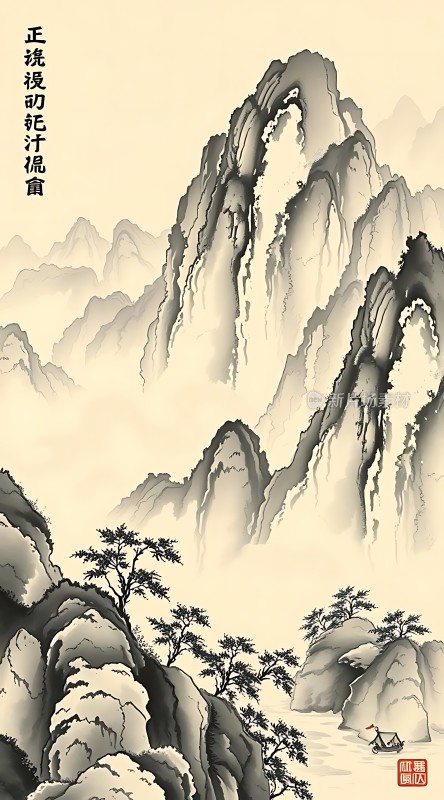 云雾缭绕的山川美景