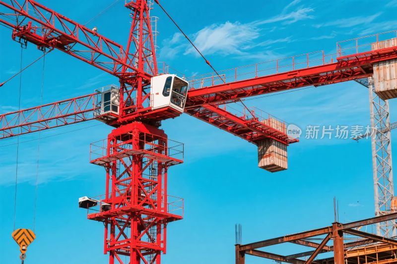 建筑工地塔吊场景