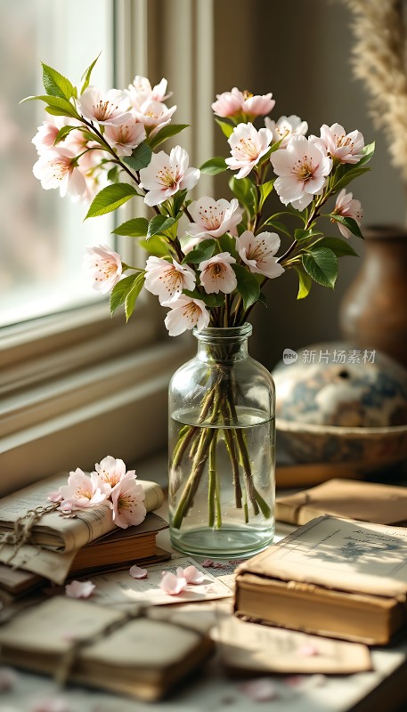 窗边书香伴花香