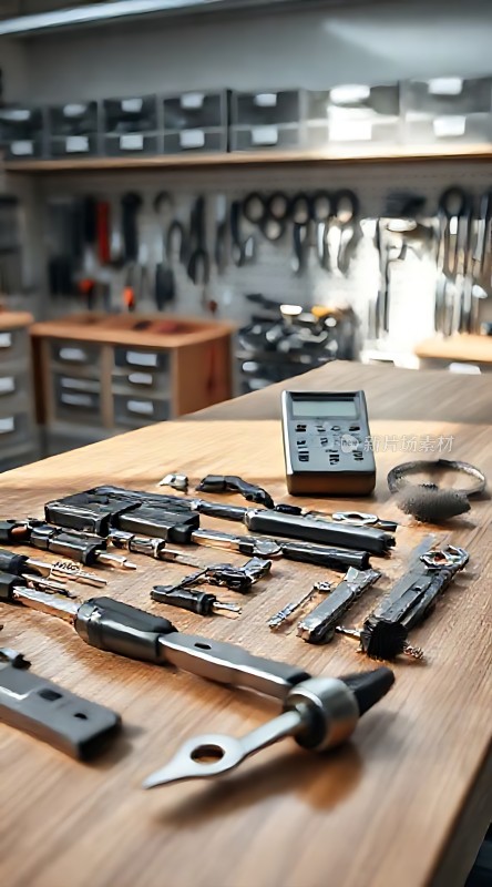精密工具展示专业工作台上的各种工具和设备