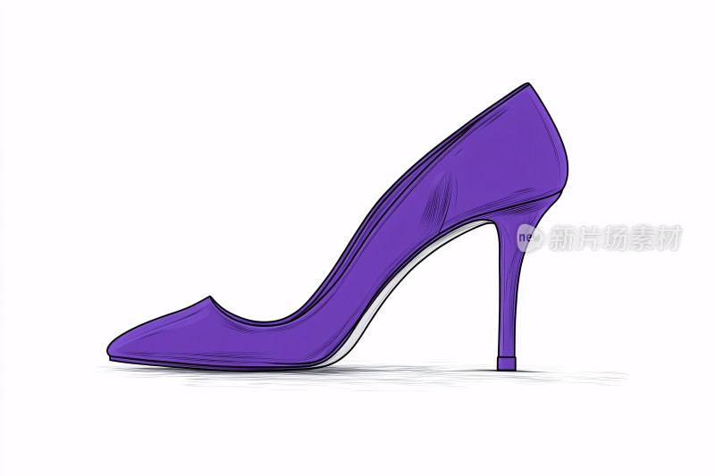 紫色高跟鞋插画