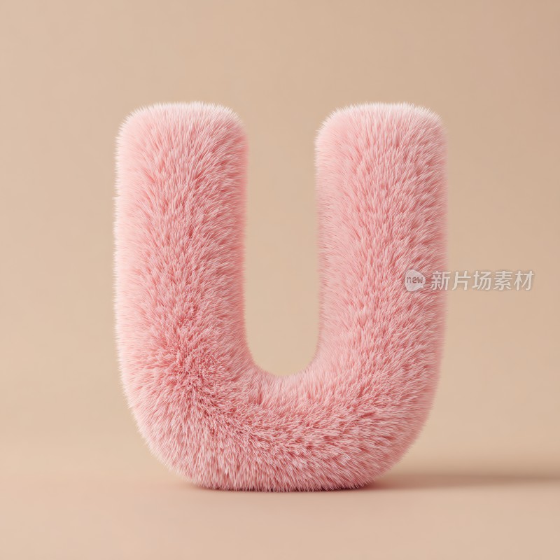 粉色毛绒字母摆件