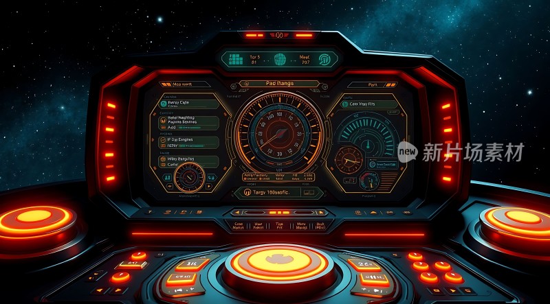 太空飞船驾驶舱控制台界面