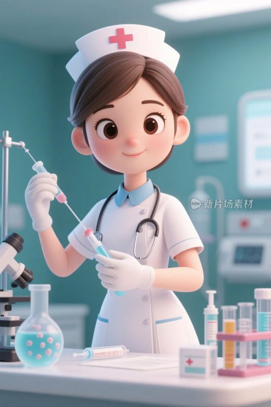 卡通护士实验室场景
