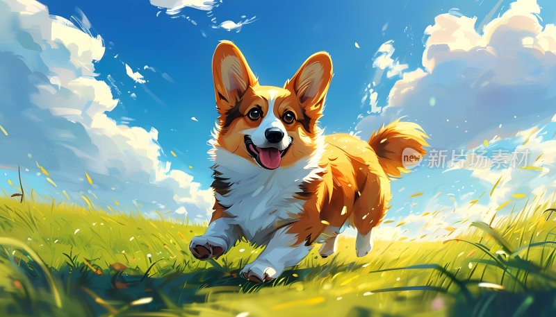 奔跑的柯基 柯基犬