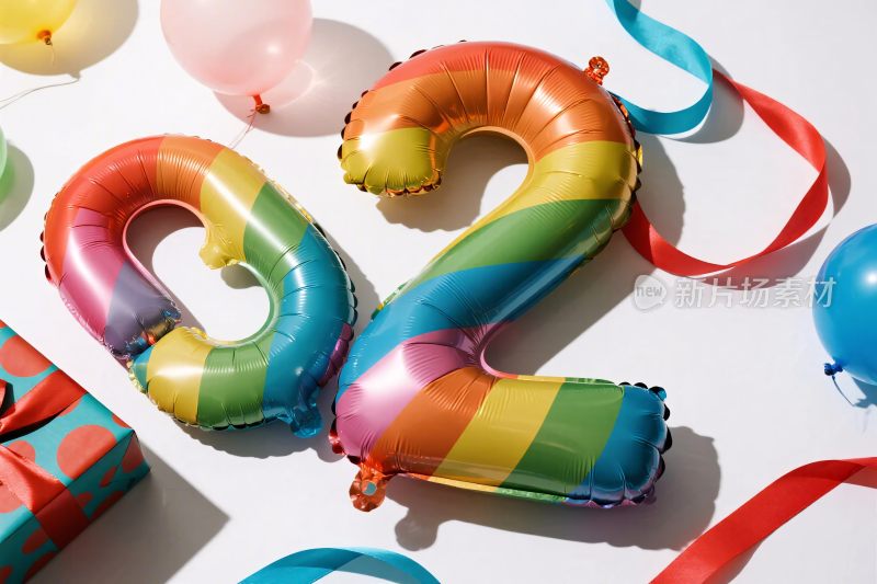 彩色装饰气球派对