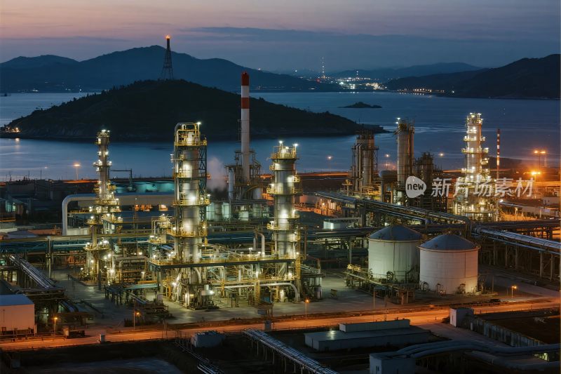 工业设施夜景图