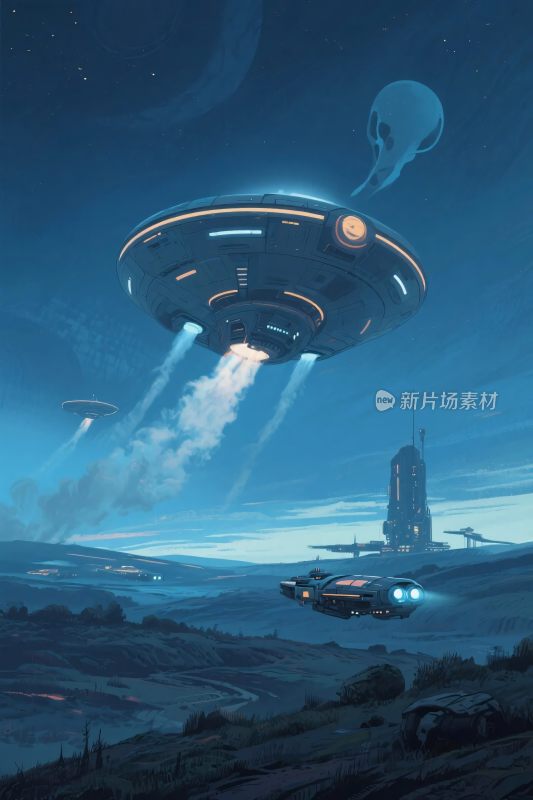 科幻外星飞碟场景