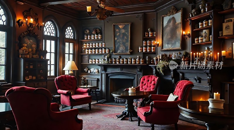 古董书房里的温馨聚会