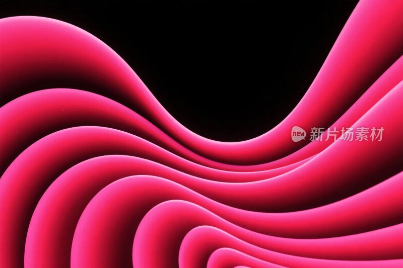 粉色波浪曲线艺术插画