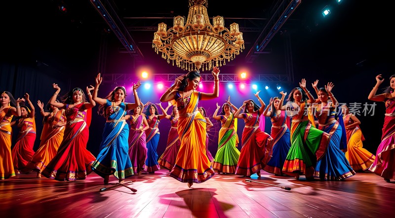 舞台上的彩色舞者