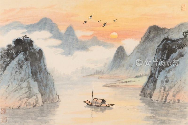 水墨山水风景画