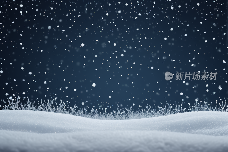 雪从天而降落在雪地上高清背景图片