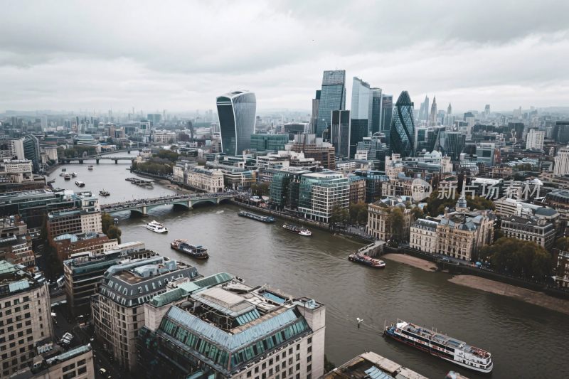 伦敦城市景观鸟瞰图