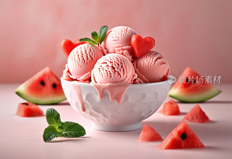 夏日西瓜冰淇淋