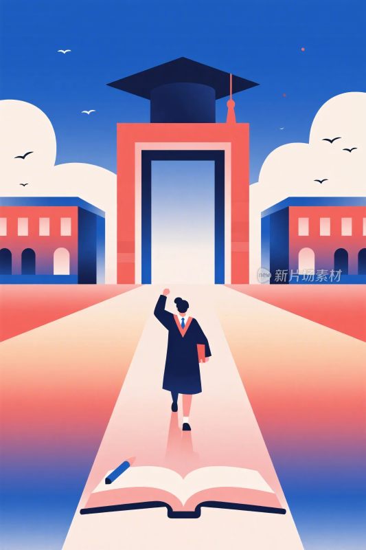 校园毕业插画