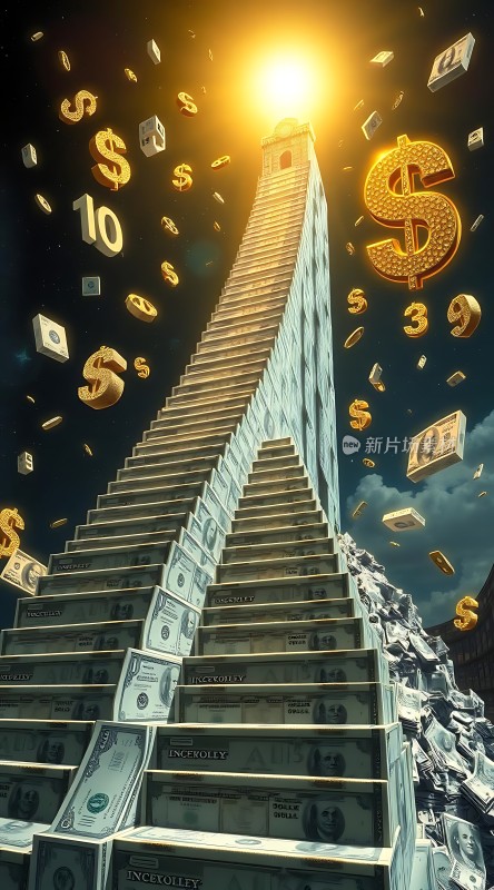 通往财富的阶梯美元与数字的交响曲