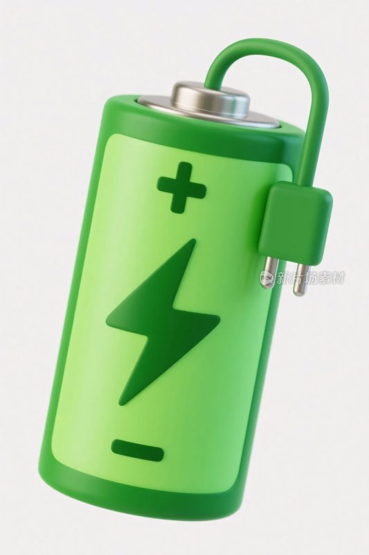 绿色电池充电符号插画