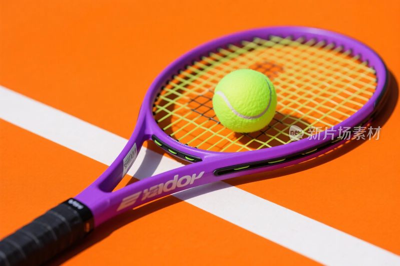 网球与球拍特写