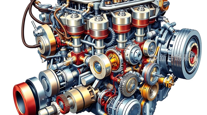 现代汽车发动机内部结构图