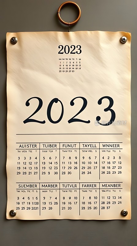 2023年日历简洁明了易于阅读