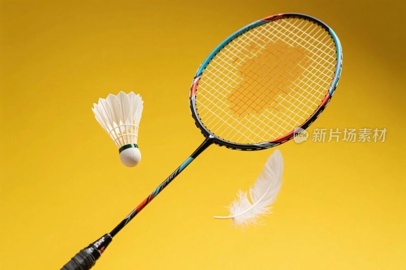 羽毛球与球拍动态场景