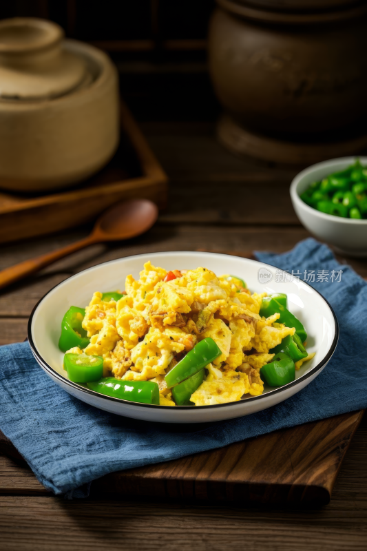 青椒炒蛋中国传统经典美食中式家常美味食物