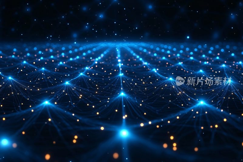 蓝色科技感网络线条背景图