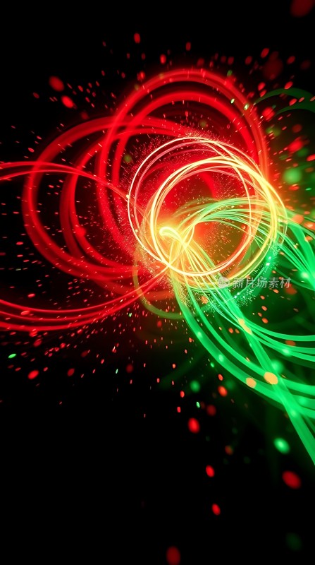 光之舞红绿交织的炫彩光芒