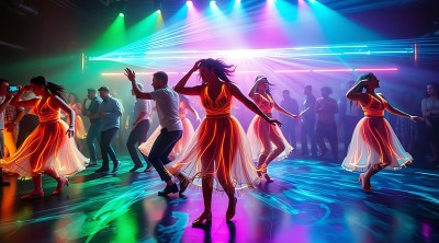霓虹灯光下的活力舞者 霓虹灯光下的活力舞者