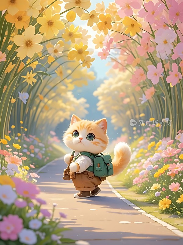 春日花丛小猫游