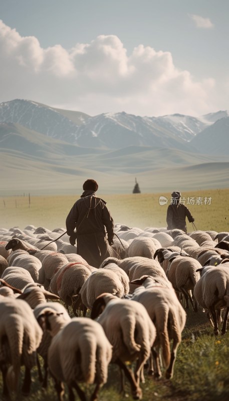 哈萨克牧民转场