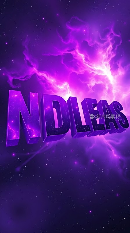 紫色星云中的炫目文字NDLEAS