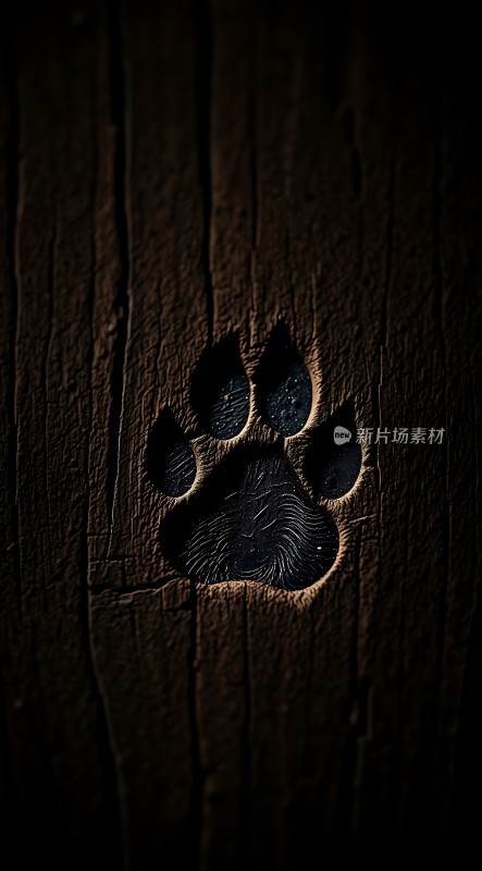黑暗中显露出清晰的爪印