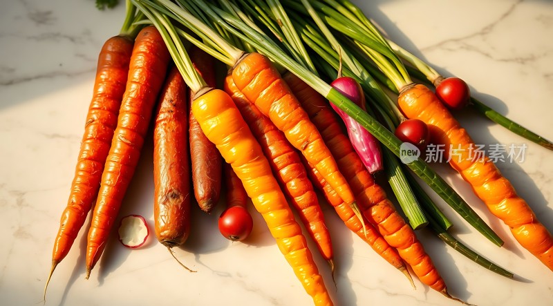 多彩胡萝卜与番茄