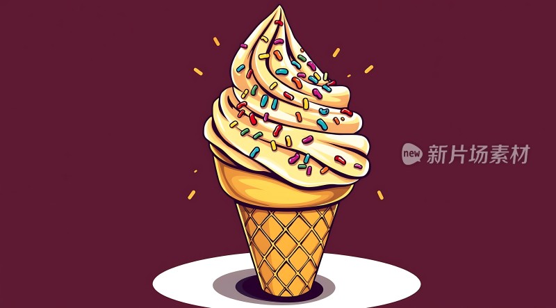 奶油冰淇淋甜筒