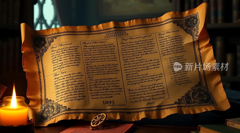 古卷秘文烛光下的古老契约