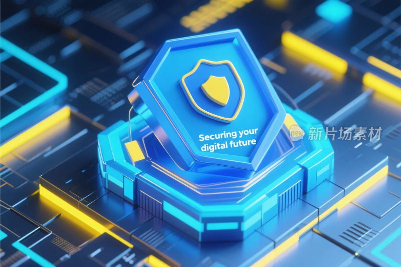 科技安全盾牌插画